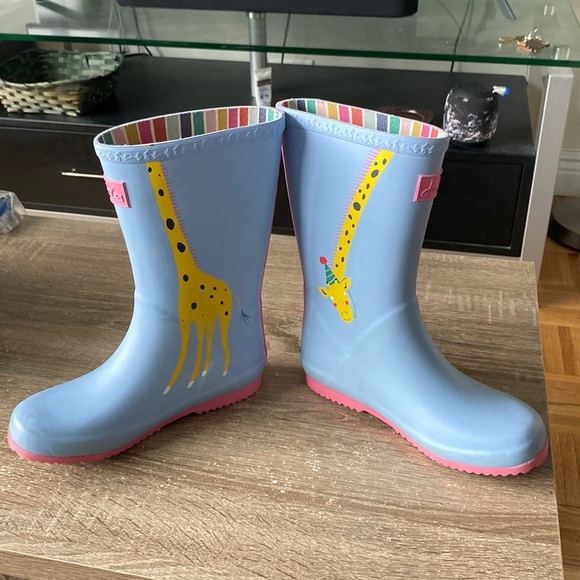 JOULES 🦒 Giraffe Rain Boots Size 3 - Picture 4 of 10